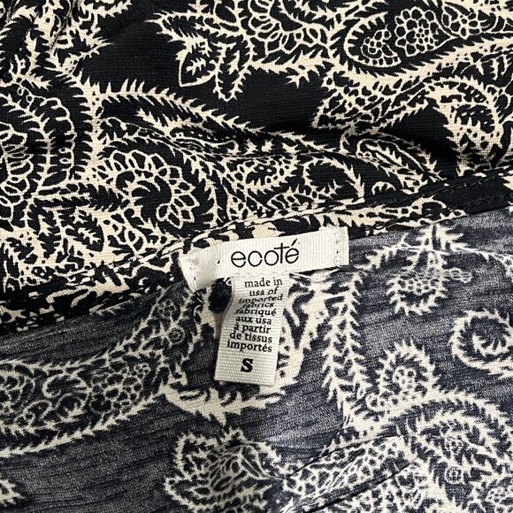 Ecote Paisley Black/gold V Neck Floral Boho Cottagecore Festival Prairie Size S - Picture 9 of 9